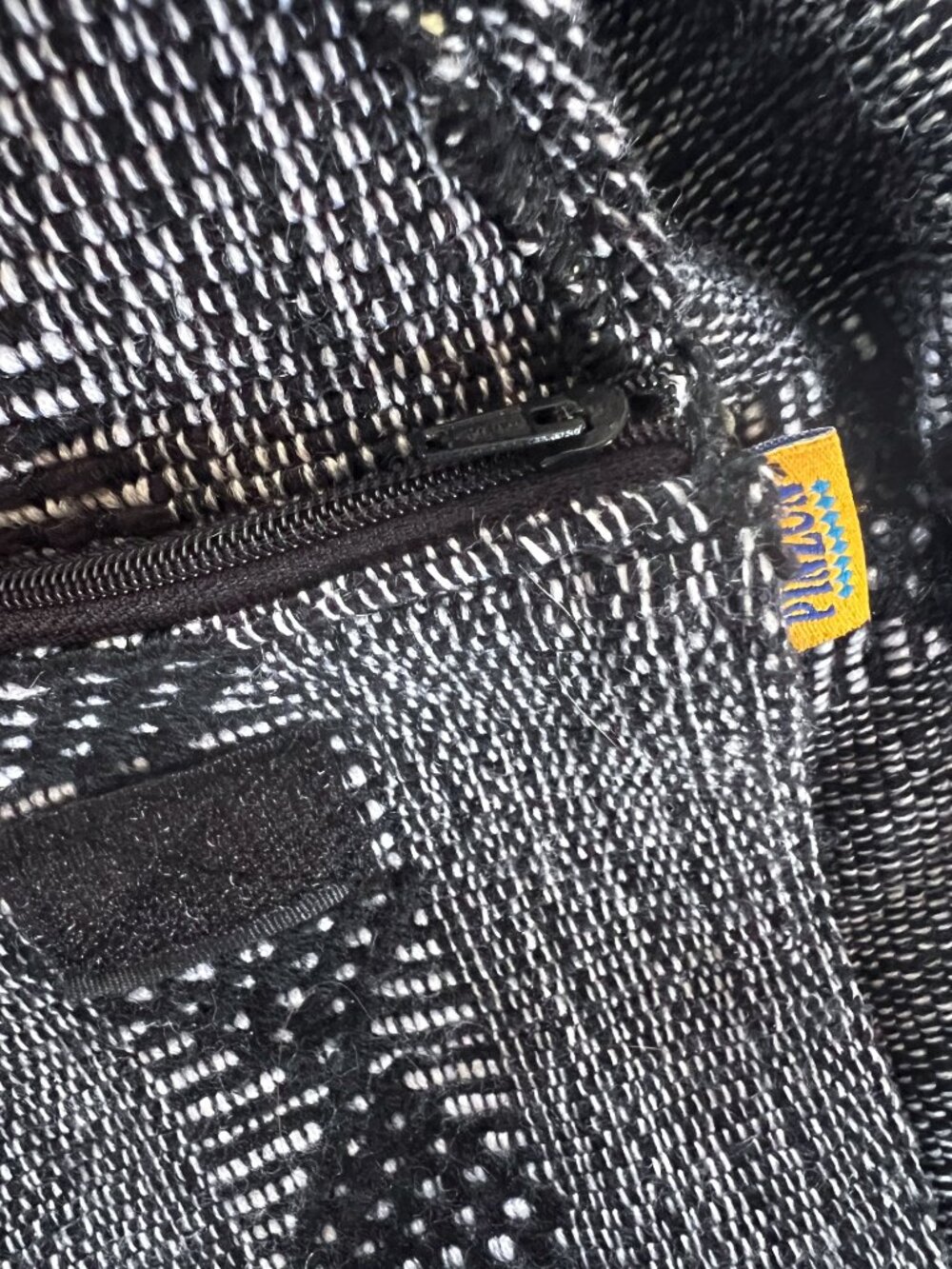 Pinzon Mexican Woven Boho Artisanal Backpack Black & White Jerga Baja - Picture 9 of 14